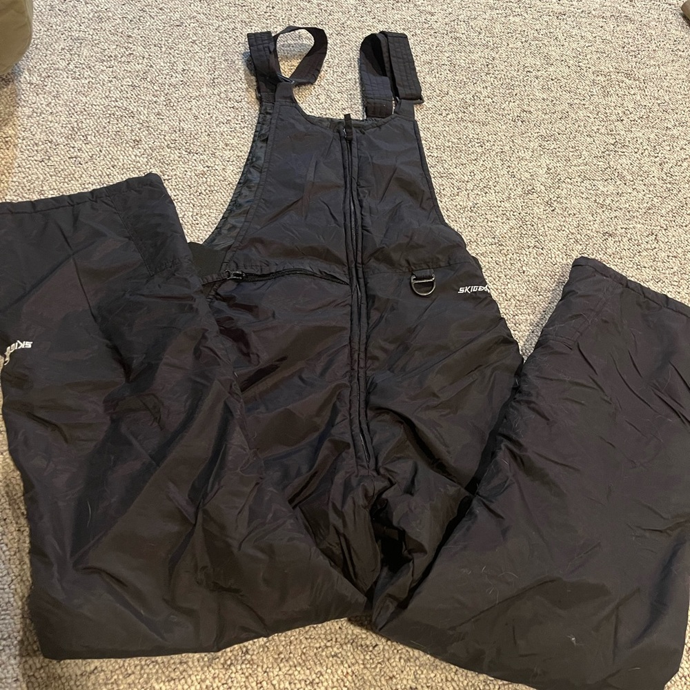 Mens black snow bibs